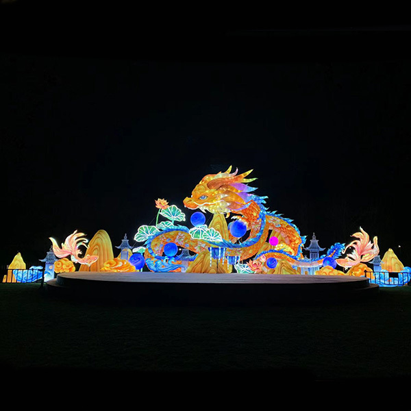 Silk Waterproof Cultural Event Exhibition Chinese Dragon Lantern Festival