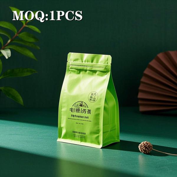 Durable Flat Bottom Aluminum Foil Bags For Tea And Coffee