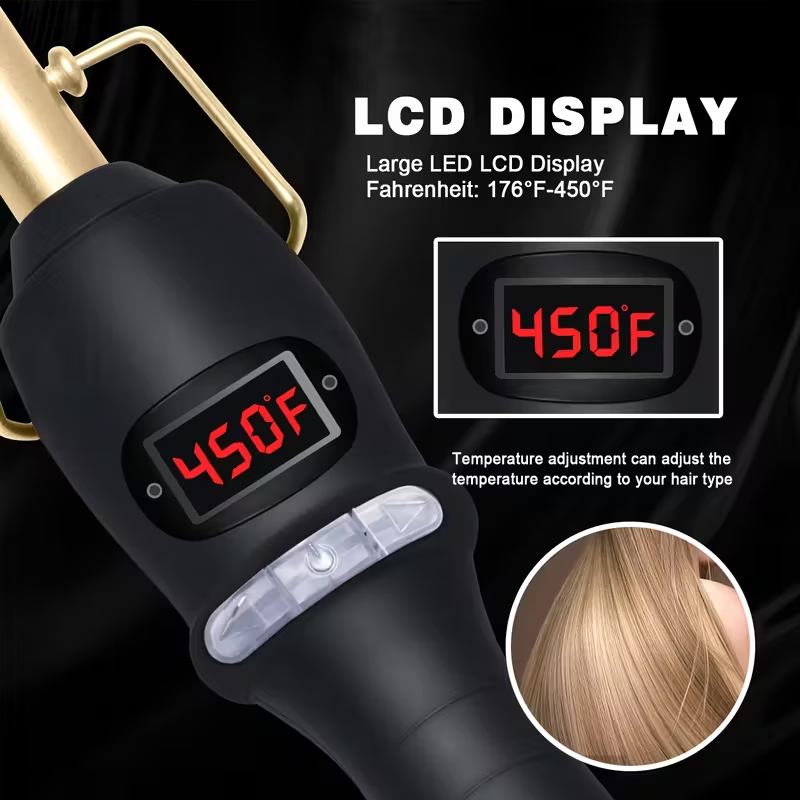 Portable Ceramic Electric Hot Comb Wigs Professional 2-in-1 Hair Straightener Curling Iron Anti-Scald Hotel Household Use 5 Heat