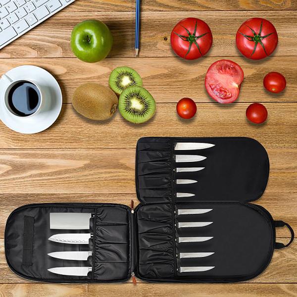 Professional Chef Knife Roll Bag Leather Backpack Sling 11x3.5x20