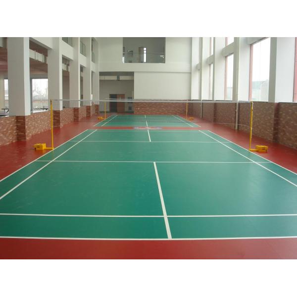 Green Indoor Synthetic Badminton Court Environmentally Friendly