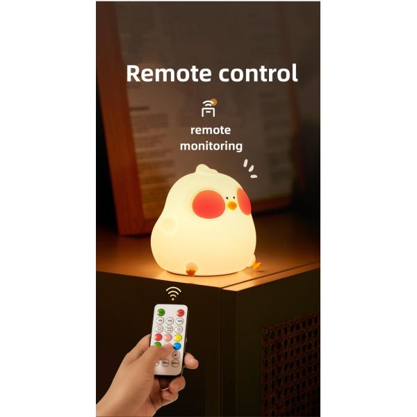 Спальня Мягкий свет Спальная кровать лампа Силиконовый коврик Столовая лампа Мобильный телефон держатель Дети цыпленок Маленький ночной свет