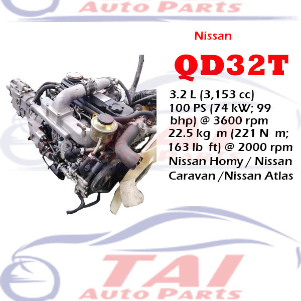 Japanese QD32 Turbo Nissan Engine Parts Diesel Engine With Gearbox For Nissan Cabstar