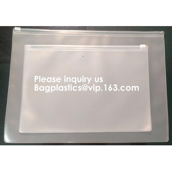 Document File Zip Bags with Hook Hanger Slider Stationary Pen Pencil Packaging Bags,Office Green Clear Zip Folders PVC F