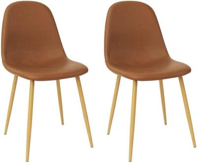 Washable PU Cushion Seat Back , Retro Mid Century Modern Side Chair 24X22X32.7cm