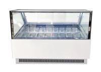 Congélateur de plongement carré de crème glacée de vitrine de Gelato de plateaux en verre 16