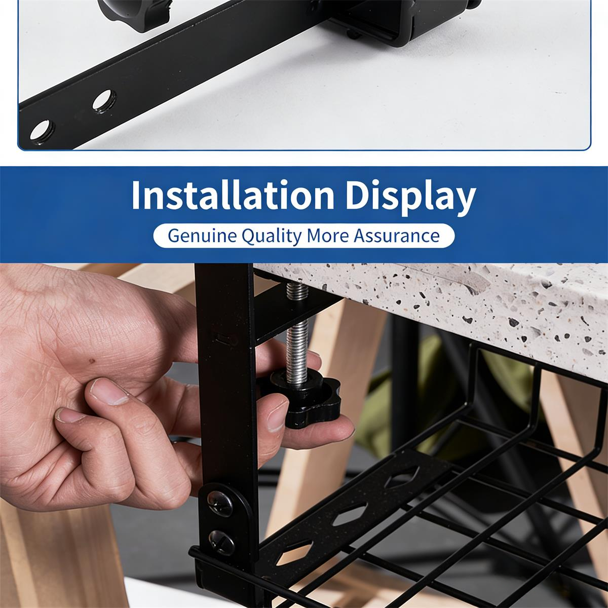 Metal Steel Computer Table Cable Organizer Ventilation Design 290mm