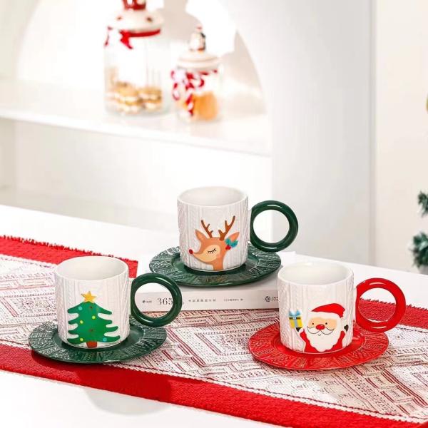 Modern Fashionable Ceramic Type Bone Christmas Gift Set with Personality Snowman Design