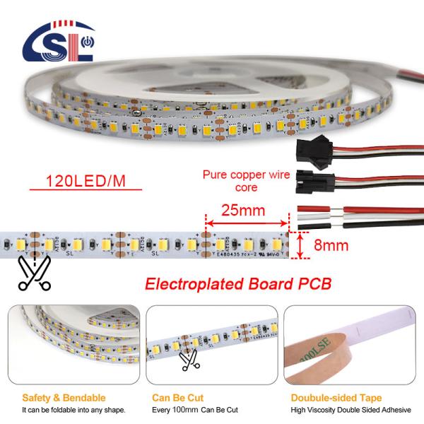 SMD2835 120LED 5mm 8mm CCT LED Strips for Cabinet Decoration Linear Light -20 60C