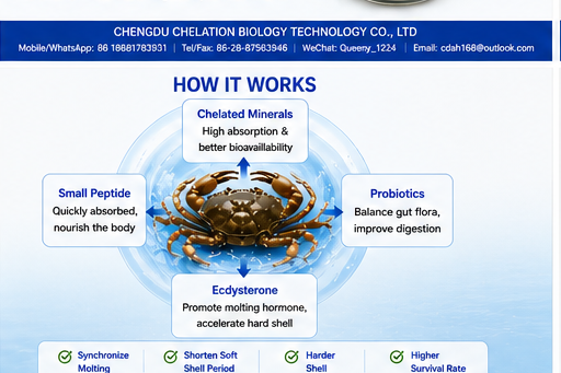 Aquaculture Feed Small Peptide Chelated Minerals+Calcium To Improve Shrimp Molting