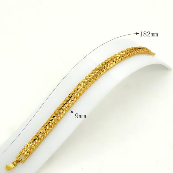 Big size thick chain Trendy jewelry Men & Womans bracelet Bangle 18K Real Gold Plated Lin