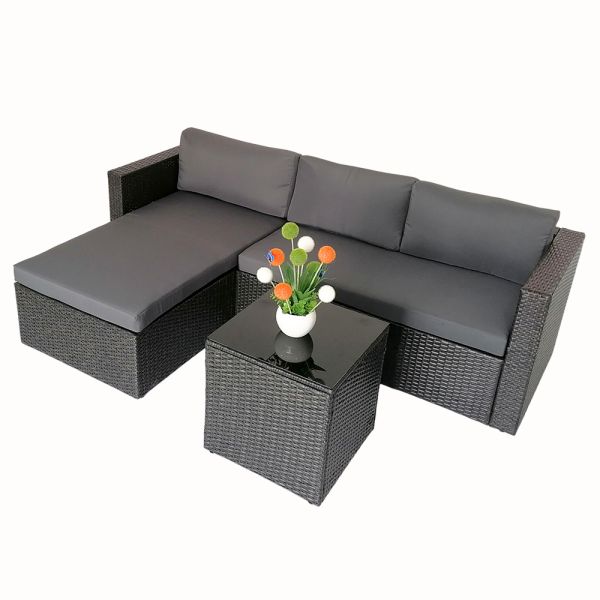 Factory Hot Sale High Quality Good Price PE Wicker Sofa Set Indoor Outdoor Rattan Wicker Garden Furniture