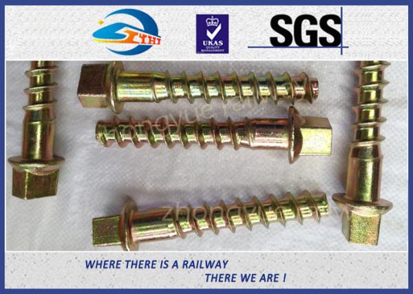 Black Painting / Zinc Rail Sleeper Coach Screw Spike UIC864-1
