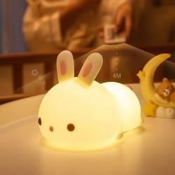 LED Cute Cat Lamp Nursery Kids Bedroom Decor Gift Color Changing Silicone Touch Kitty Night Light