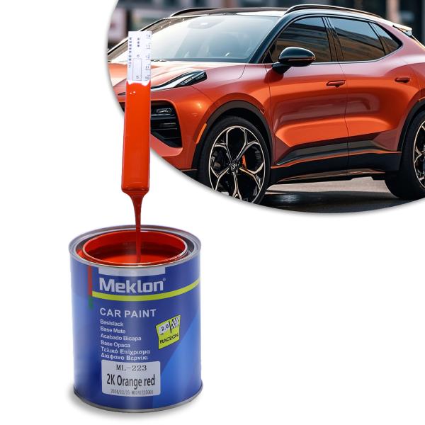 High coverage &UV Weather Resistant 223 Orange Red 1K Solid Auto Refinish Yellow Red Base Automotive Repair Paint