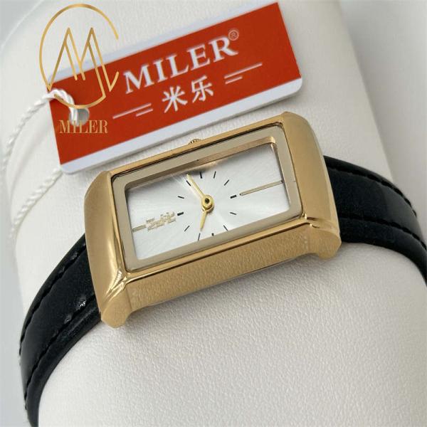 Miler ML111 Фабрика кожаная лента кварцевые наручные часы с крючком в цвете картины