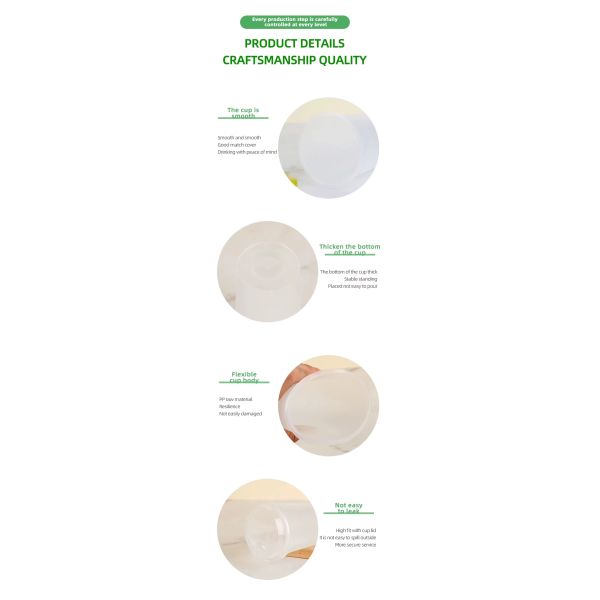 Custom Print Logo Hard PP Frosted Plastic Bubble Boba Tea Juice Cups With Lids
