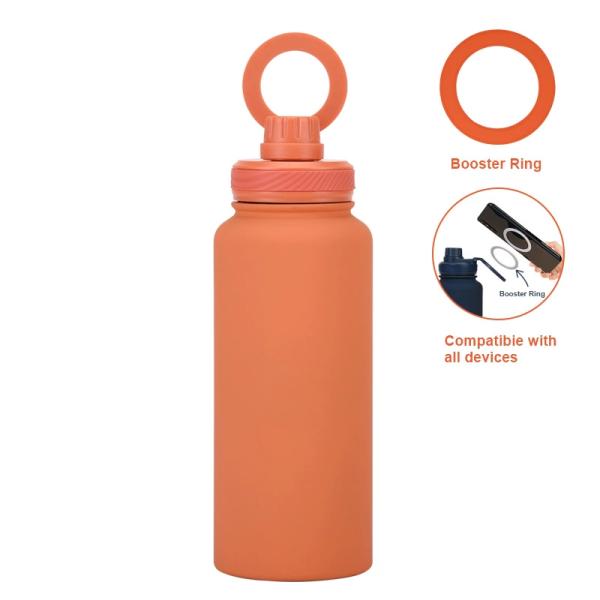 New Cross-border Mobile Phone Magnetic Stand Water Cup Outdoor Large-capacity 1L Insulated Cup Stainless Steel Sports Water Bottle