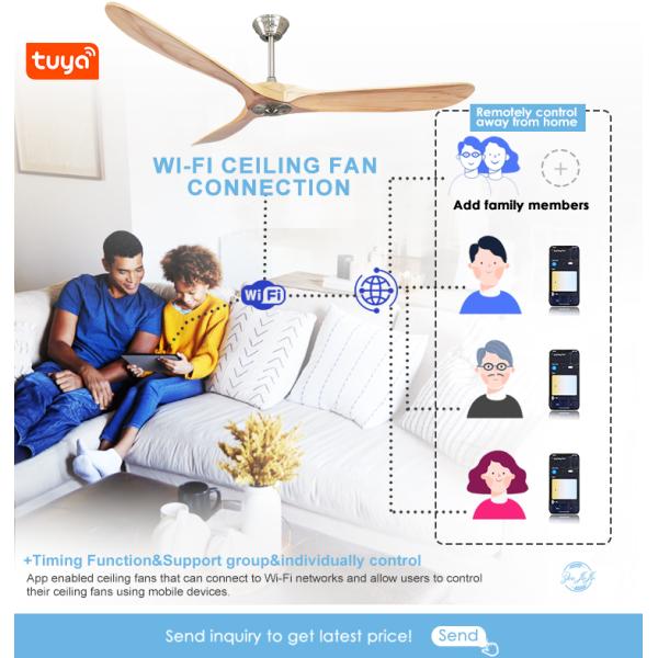 Ventilador de teto de 60 polegadas com controle remoto e vento natural