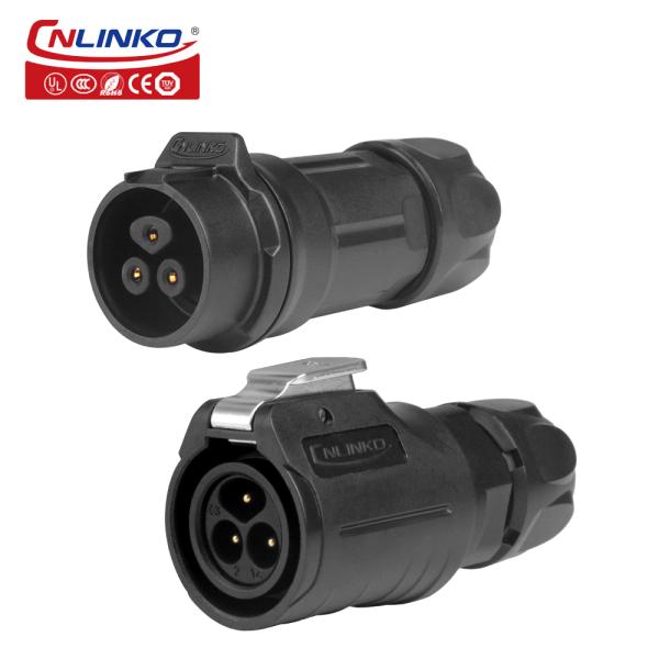Cnlinko LP16 3 Pin Ip68 Connector Plastic Wiring Screw Circular Waterproof Aviation Plug Connector 3 Pin Electric Wire Connector