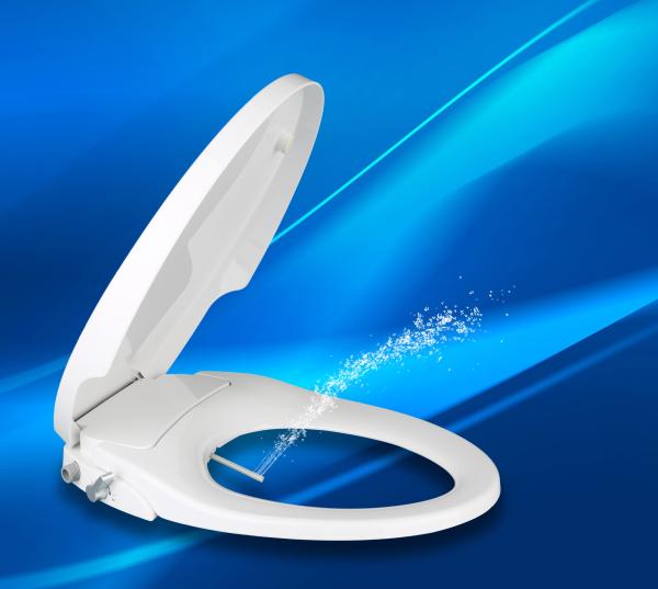 White Color Cold Water Bidet Seat Manual Soft Close Elongated Style CE Certification
