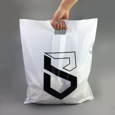 14x17 White Black Die-cut handle mailing bag, Plastic carry Bags, Gift Bags, Glossy Bags, , Bags with your own logo