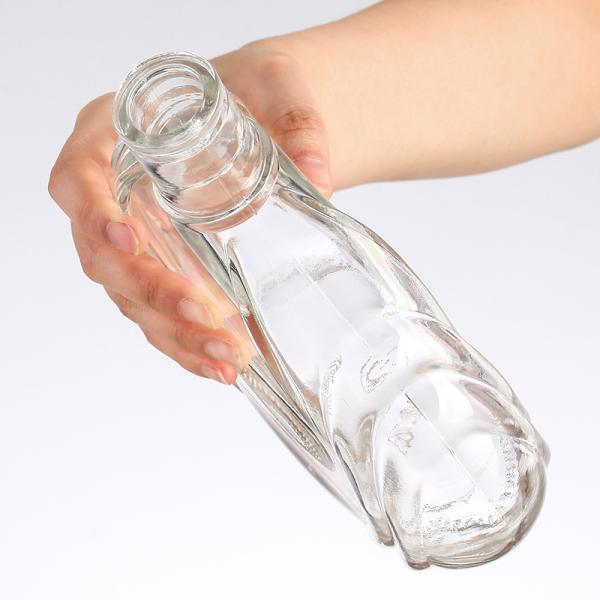 Botella de brandy transparente de 750 ml de forma de gota con logotipo y etiqueta personalizados