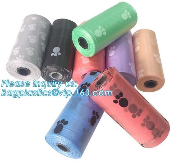 LED Flashlight Dog Waste Bag Dispenser Holder with Pet Waste Bag Poop Roll Bags, BPI ASTM D6400 EN13432 Approval Customi