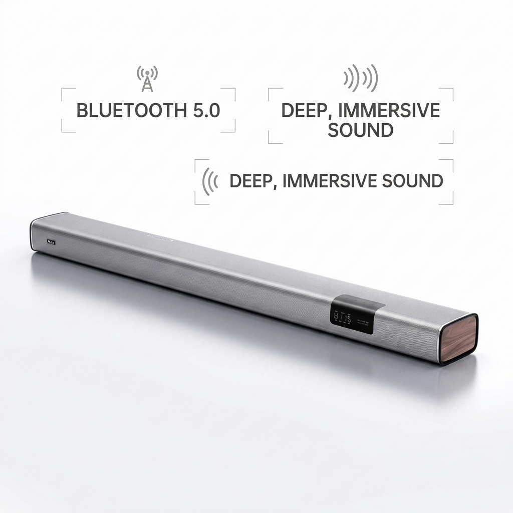 Bluetooth Soundbar Speaker AS120-2.0 ARC Big Power Super Bass TV Audio Wireless Streaming