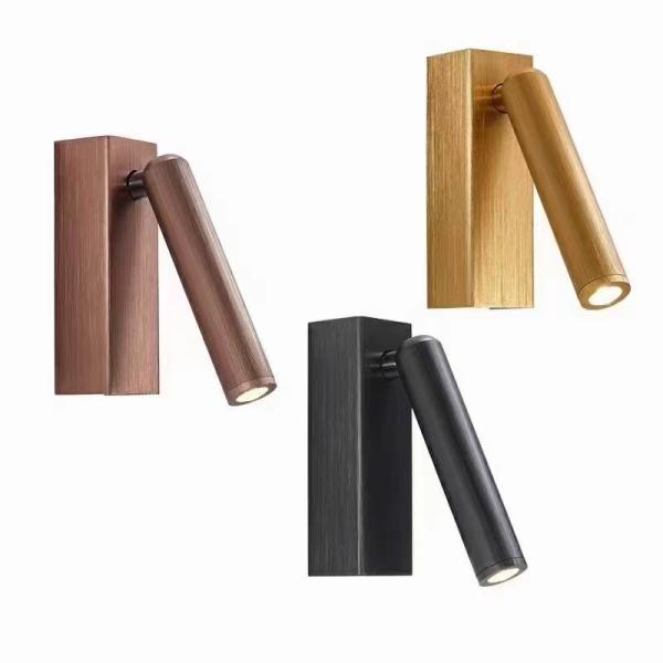 Adjustable Wall Mounted LED Lamps Bedside Black Gold Rohs Approved