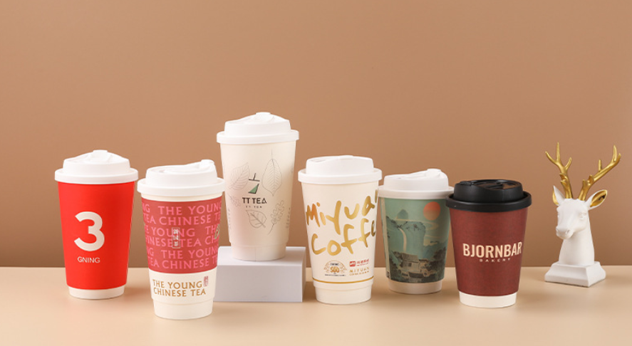 Double Layer Heat Proof Food Grade Virgin Pulp Custom Logo Coffee Cup