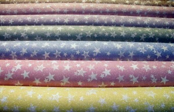 Fashionable and colorful glitter gift packing paper , Chemical Pulp festive wrapping paper