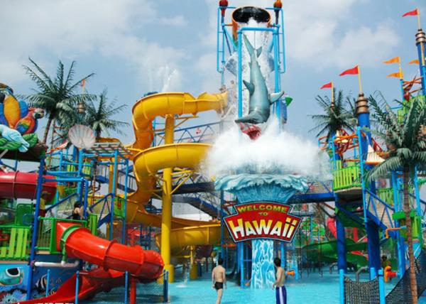 Campo de jogos do Aqua da água das crianças, corrediça de água personalizada da fibra de vidro
