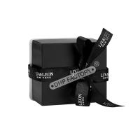 Cajas de embalaje de joyas negras con cinta negra e inserción de terciopelo
