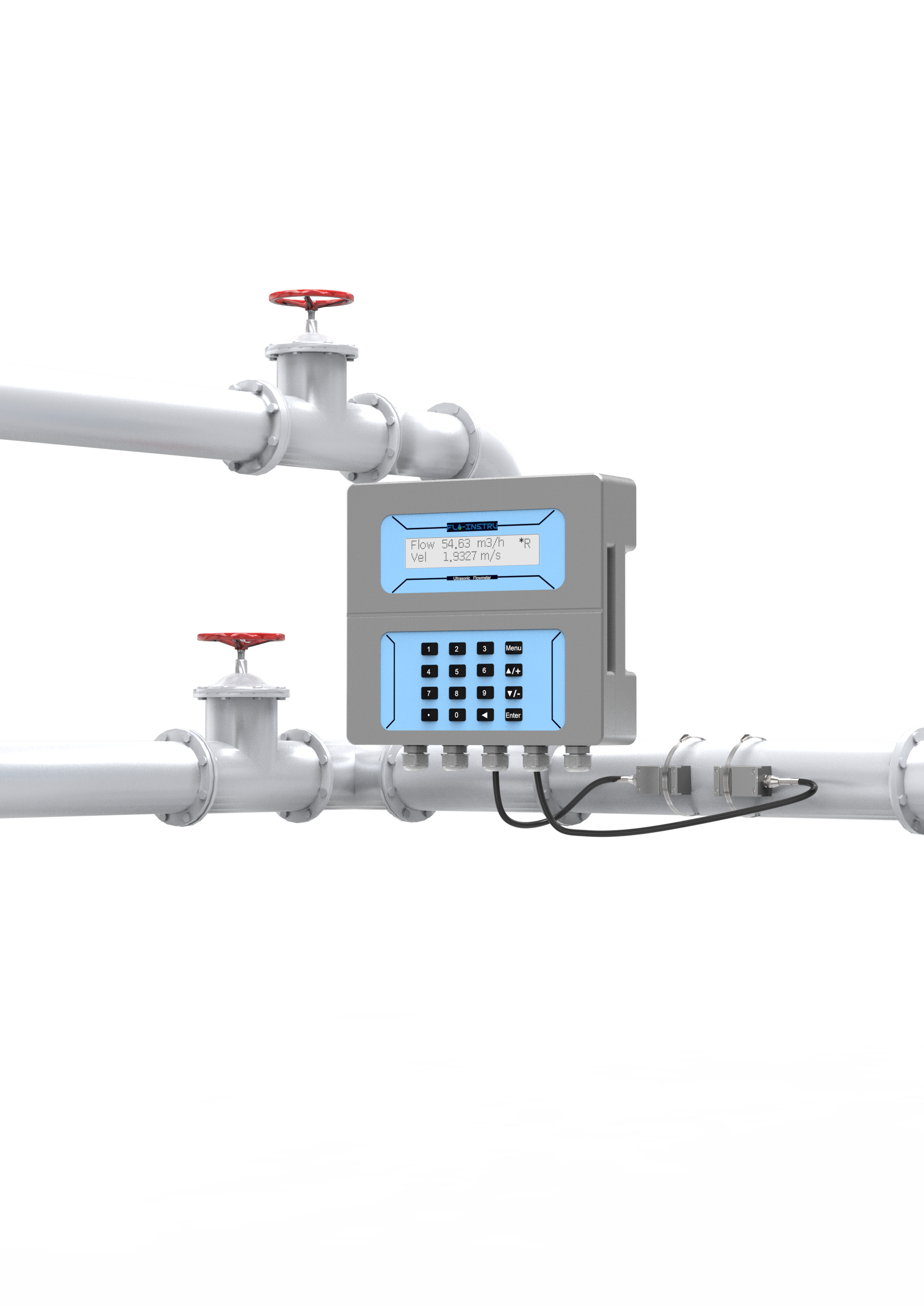ST505 Wall-Mounted Ultrasonic Flow Meter with ±1.0% Accuracy, Transit-Time Technology, and Clamp-On Transducer for Industrial Flow Measurement