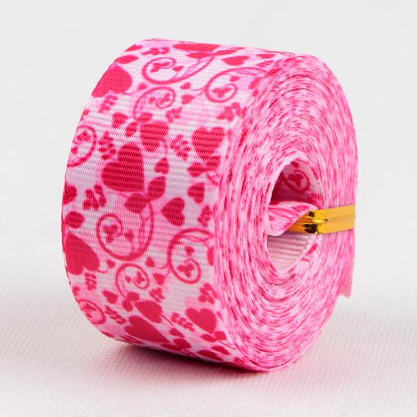 Fabric Type Grosgrain Custom Polyester Floral Ribbon with Logo Printed