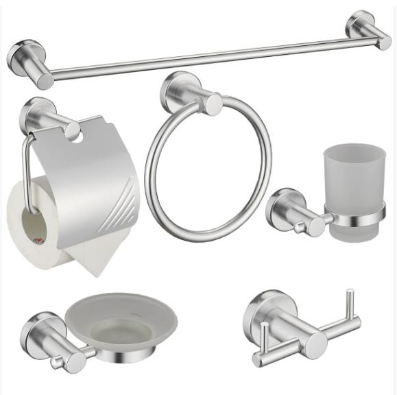 Modern Design Six-Piece Hotel Chrome Modern Bathroom Accessories Set