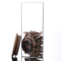 recipientes de armazenamento de vidro do cilindro 300ml com as tampas herméticas