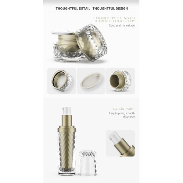 garrafa vazia e frasco de 15ml 30ml Diamond Acrylic Transparent Lotion Cream