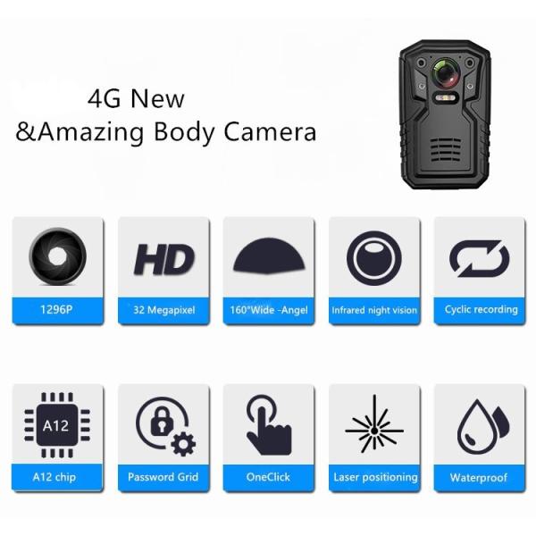камеры тела полиции 4G 3G WIFI с версией ночи пути 1080P 2 аудио