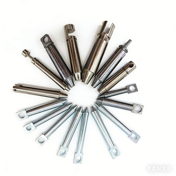Precision CNC Machined Tapered Locating Pin, Custom Stainless Steel Metal Shaft with Bracket for New Energy Industry
