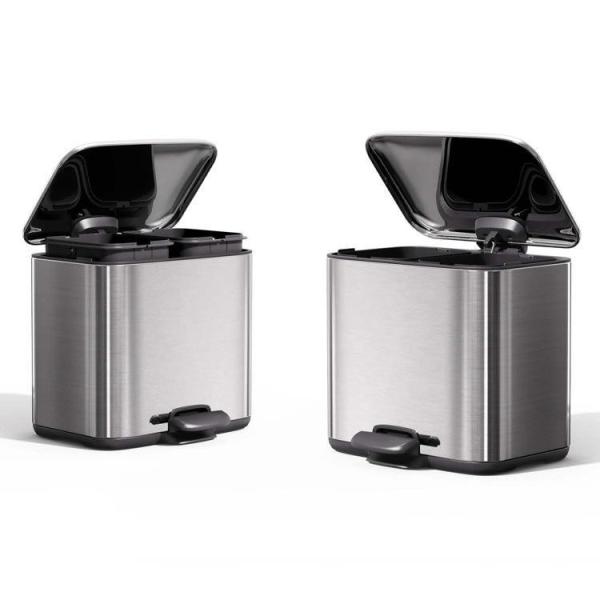 2 Division 3L*2 Capacity Stainless Steel Recycle Bin for Stylish Waste Management