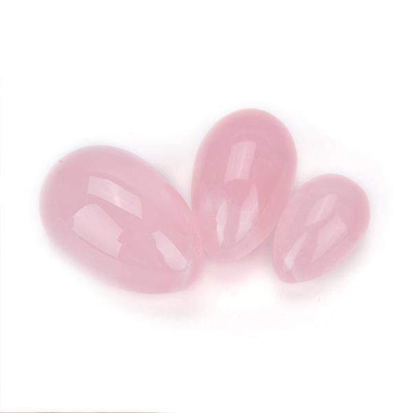 3pcs 3size Jade Egg Drilled Vaginal Tightening Body Massage Natural Rose Quartz Yoni Eggs For Women Kegel Exercise