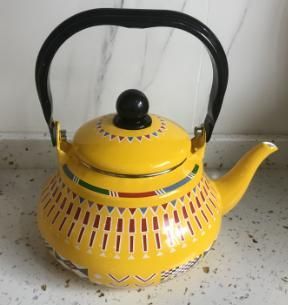 Eco Friendly Enamel Tableware Teapot Sets Saudi Type Colorful Traditional Patterns