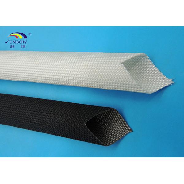 400 ℃ Flexible Black or White High Temperature Fiberglass Sleeving for Cables