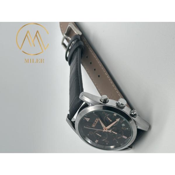 30 Meters Stylish Water Resistant Quartz Wrist Watch Engraved Logo Leather Strap Quartz Watch