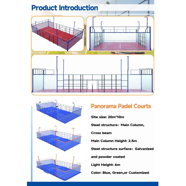 Waterproof Padel Tennis Court with Durable Net Fencing and Customized Colors