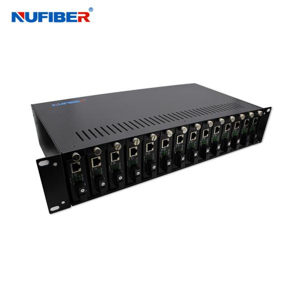 Fiber Media Converter Chassis Accessories 19''2U 14slots Media Converter Rack Mount Chassis 2 Power Supply