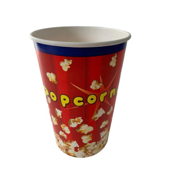 46 Oz Single Use Disposable Popcorn Buckets PE Based Coating Customized