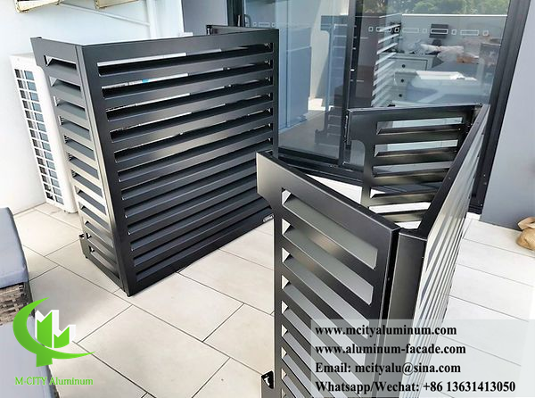 Powder Coated Aluminum AC Cover with CNC Cut Pattern and 1000x2000mm Size for Heat Pump Protection